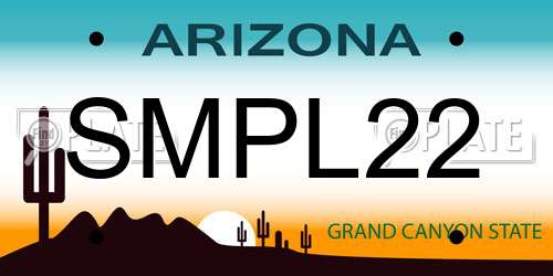 SMPL22 Arizona License Plate