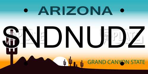 SNDNUDZ Arizona License Plate