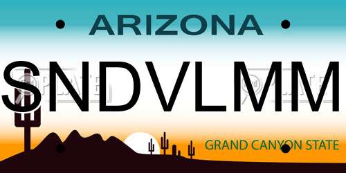 SNDVLMM Arizona License Plate