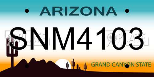 SNM4103 Arizona License Plate