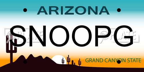 SNOOPG Arizona License Plate