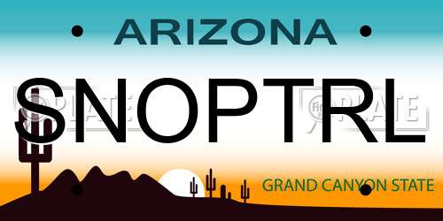 SNOPTRL Arizona License Plate