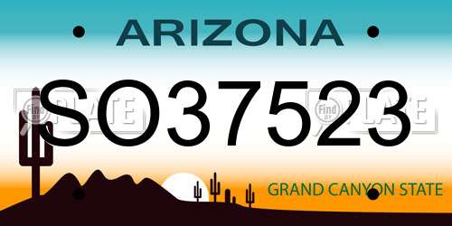 SO37523 Arizona License Plate