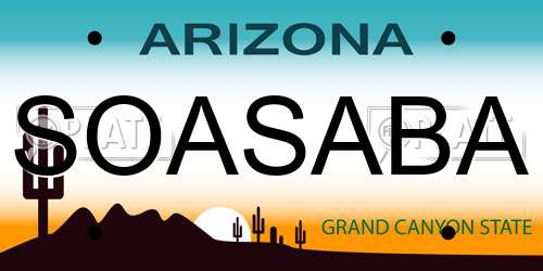 SOASABA Arizona License Plate