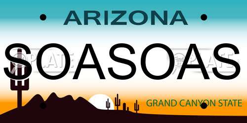 SOASOAS Arizona License Plate