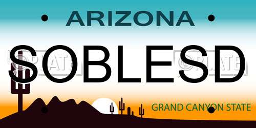 SOBLESD Arizona License Plate