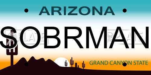 SOBRMAN Arizona License Plate