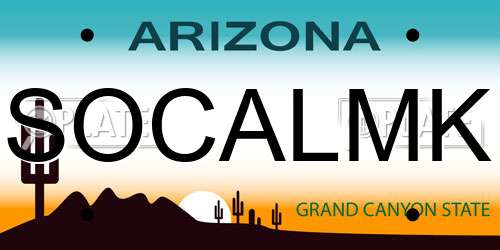 SOCALMK Arizona License Plate