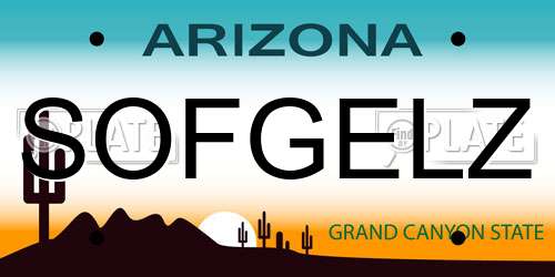 SOFGELZ Arizona License Plate