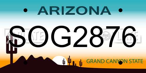 SOG2876 Arizona License Plate
