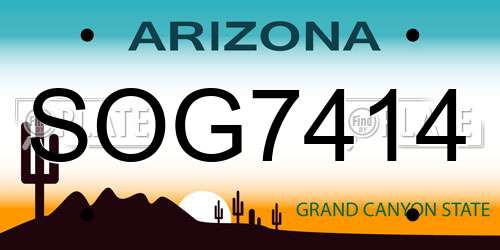 SOG7414 Arizona License Plate