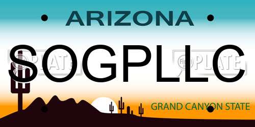 SOGPLLC Arizona License Plate