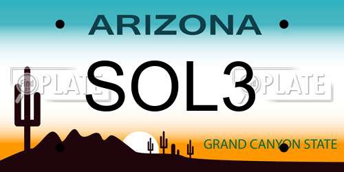 SOL3 Arizona License Plate