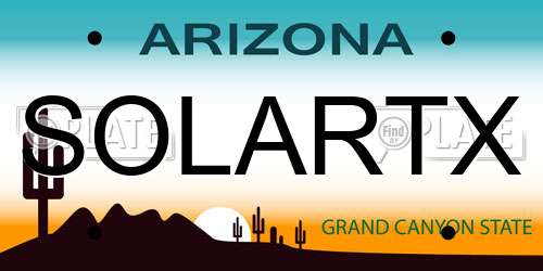 SOLARTX Arizona License Plate