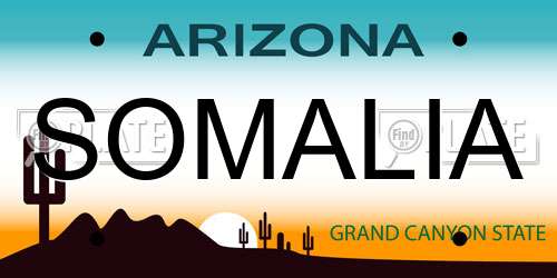 SOMALIA Arizona License Plate