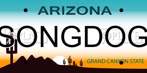 SONGDOG Arizona License Plate