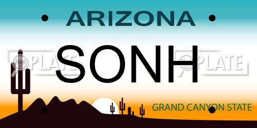 SONH Arizona License Plate