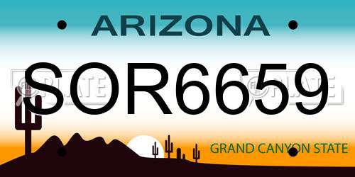 SOR6659 Arizona License Plate
