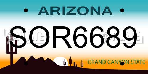 SOR6689 Arizona License Plate
