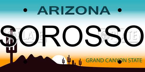 SOROSSO Arizona License Plate