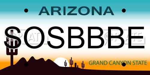 SOSBBBE Arizona License Plate