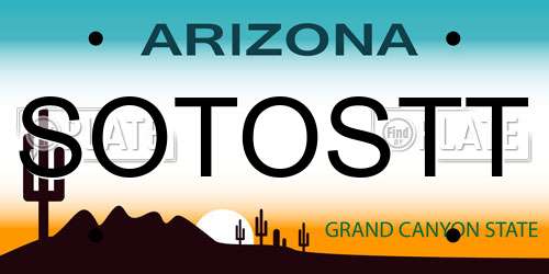 SOTOSTT Arizona License Plate