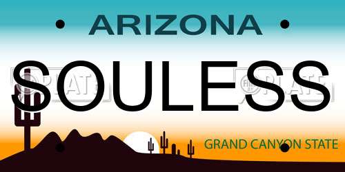 SOULESS Arizona License Plate