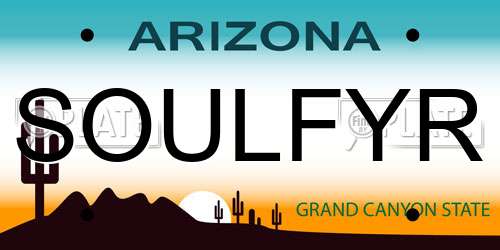 SOULFYR Arizona License Plate