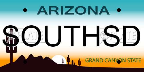 SOUTHSD Arizona License Plate
