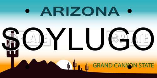 SOYLUGO Arizona License Plate
