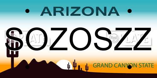 SOZOSZZ Arizona License Plate