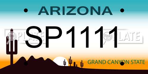 SP1111 Arizona License Plate