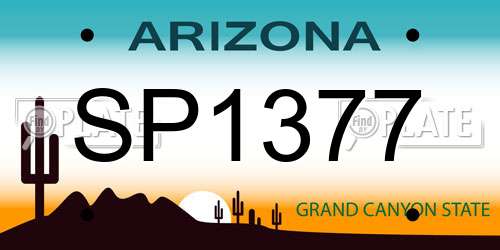 SP1377 Arizona License Plate