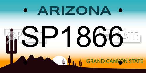 SP1866 Arizona License Plate
