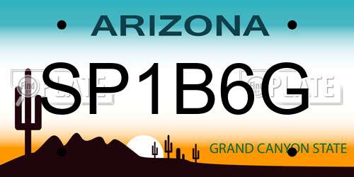 SP1B6G Arizona License Plate