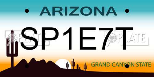 SP1E7T Arizona License Plate