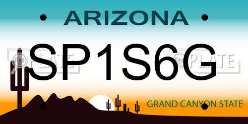 SP1S6G Arizona License Plate