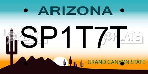 SP1T7T Arizona License Plate