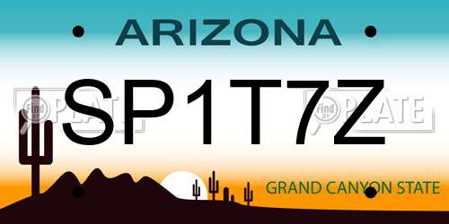 SP1T7Z Arizona License Plate