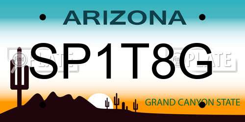 SP1T8G Arizona License Plate