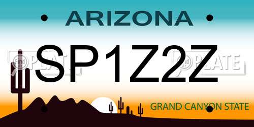 SP1Z2Z Arizona License Plate