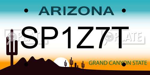 SP1Z7T Arizona License Plate