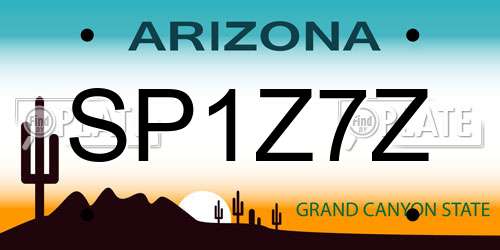 SP1Z7Z Arizona License Plate