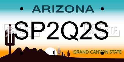 SP2Q2S Arizona License Plate