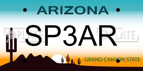 SP3AR Arizona License Plate