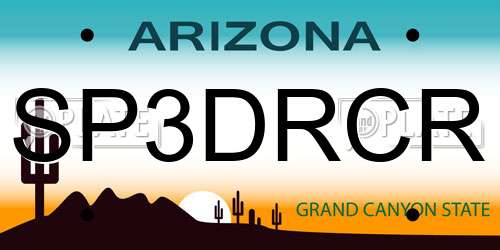 SP3DRCR Arizona License Plate