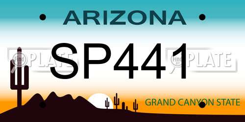 SP441 Arizona License Plate