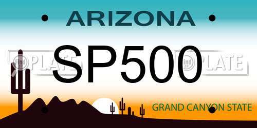 SP500 Arizona License Plate