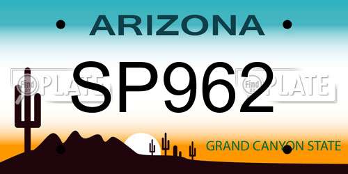 SP962 Arizona License Plate