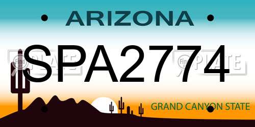 SPA2774 Arizona License Plate
